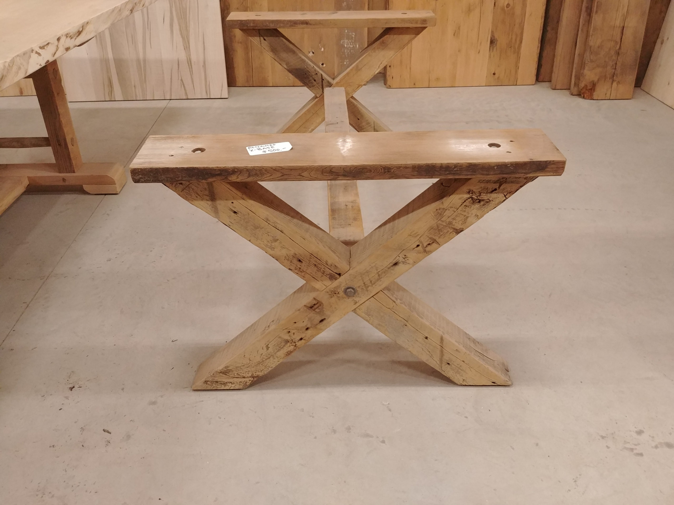 Table - Reclaimed Pine X-Base