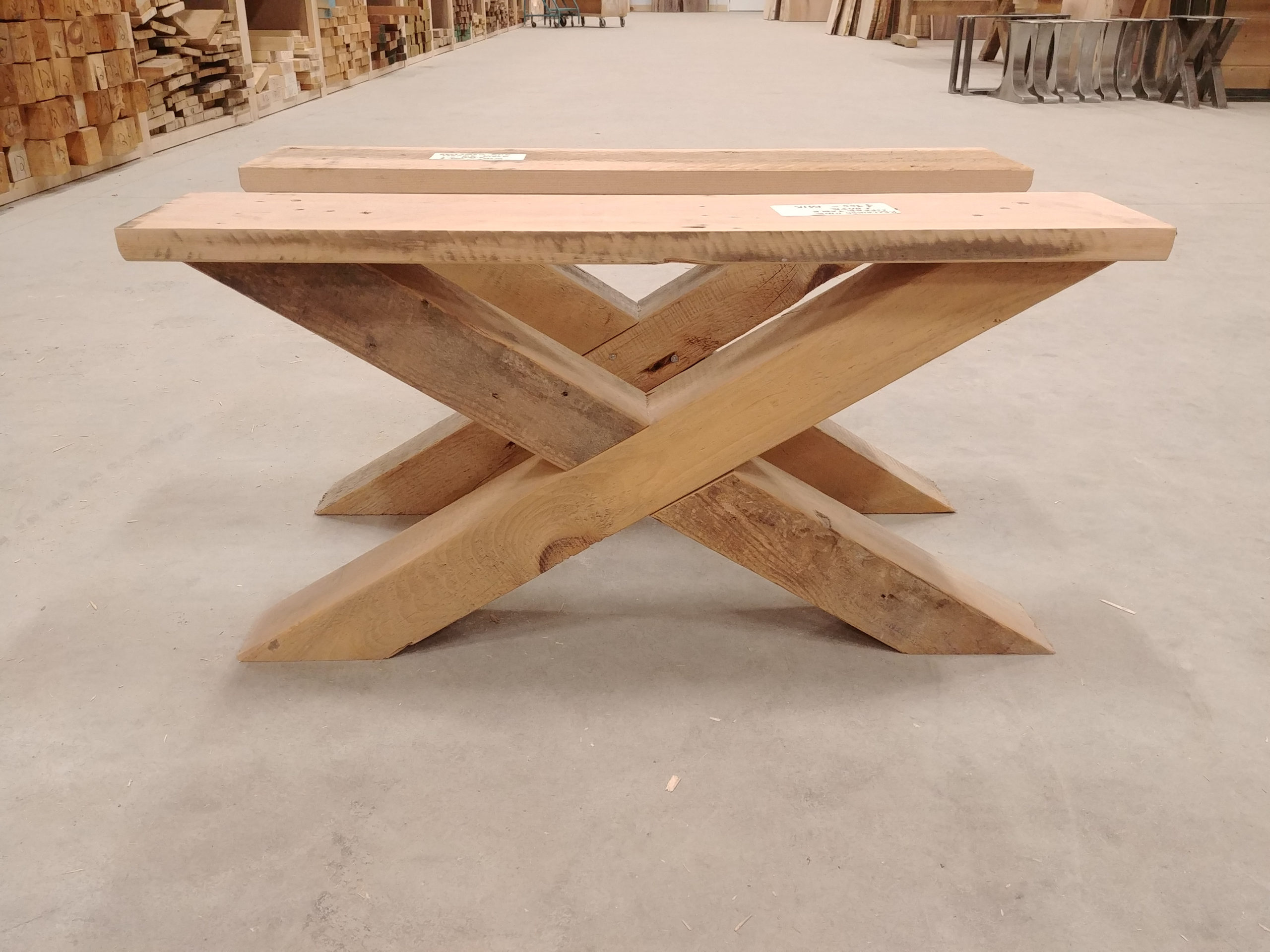 Coffee Table - Reclaimed Pine X-Base